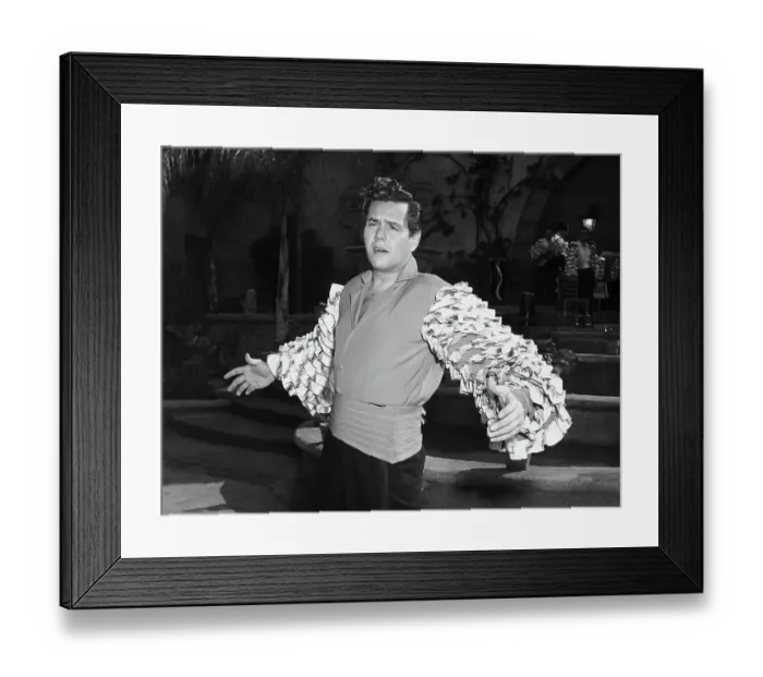 Framed Print : Desi Arnaz Sings in Flamenco Outfit Framed Print : Desi Arnaz Sings in Flamenco Outfit