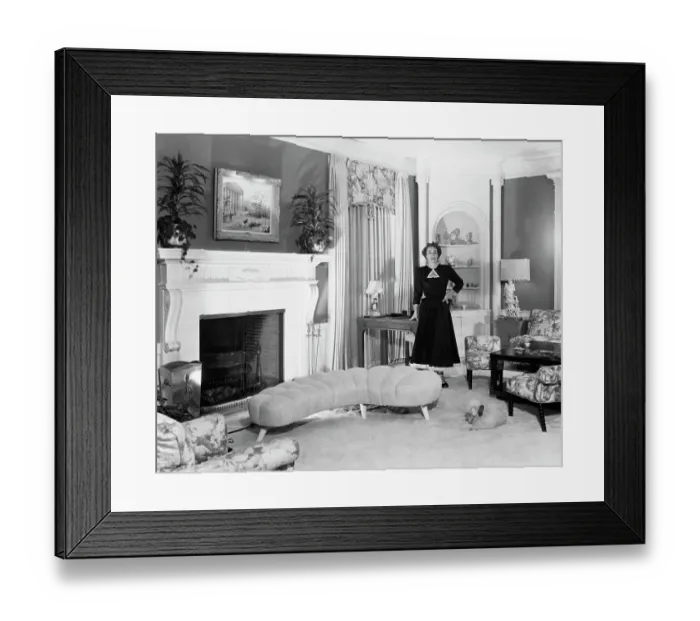Framed Print : Joan Crawford Admiring Her Living Room Framed Print : Joan Crawford Admiring Her Living Room