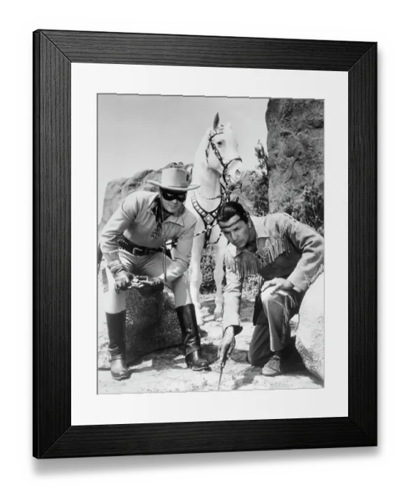 Framed Print : The Lone Ranger and Tonto, supervised by Silver Framed Print : The Lone Ranger and Tonto, supervised by Silver