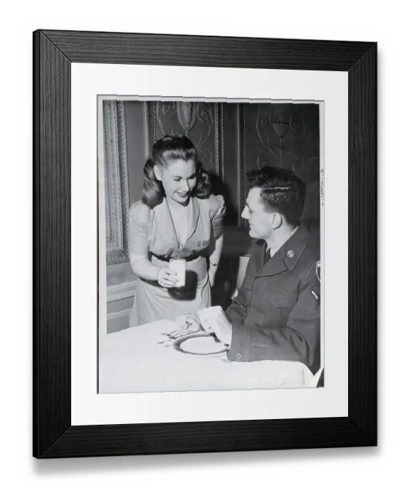 Framed Print : Model Wearing Sexy Waitress Outfit Framed Print : Model Wearing Sexy Waitress Outfit