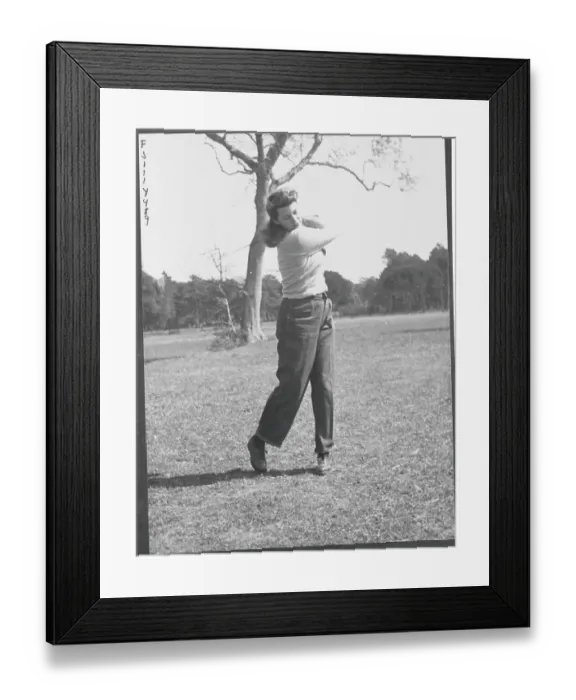 Framed Print : Rita Hayworth Playing Golf