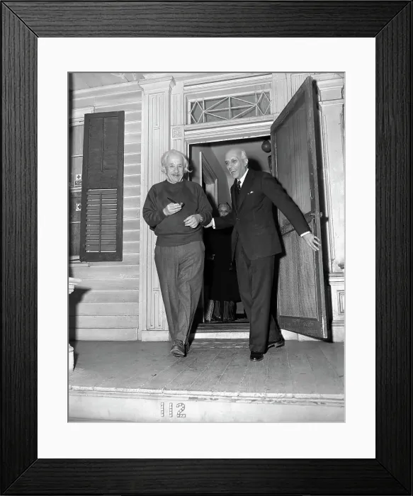 Framed Print : Jawaharlal Nehru Visiting Albert Einstein at Home Framed Print : Jawaharlal Nehru Visiting Albert Einstein at Home