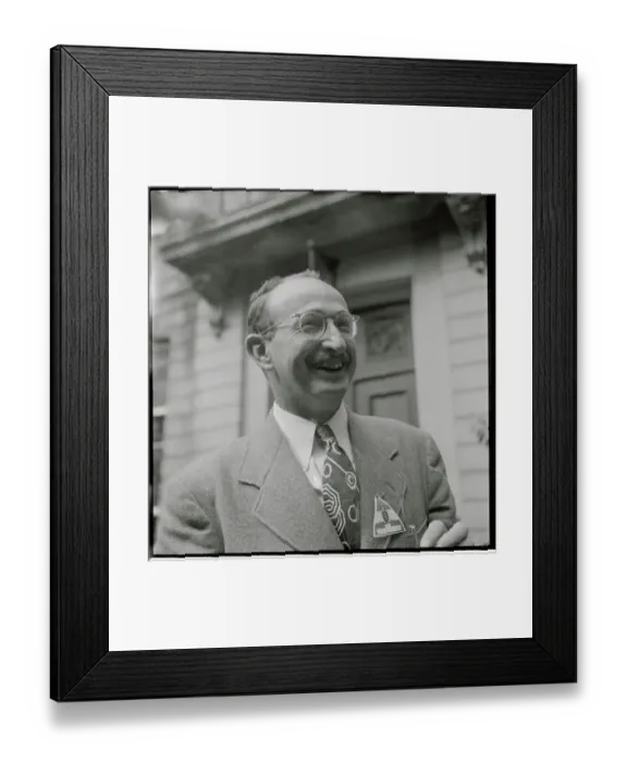 Framed Print : Sidney Hook Standing in Front of Door Framed Print : Sidney Hook Standing in Front of Door