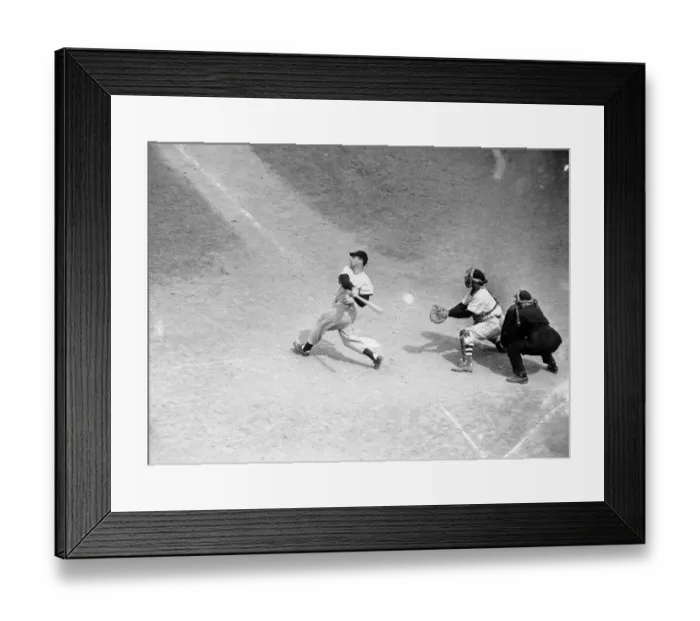 Framed Print : Joe Dimaggio Swinging The Bat In Game Framed Print : Joe Dimaggio Swinging The Bat In Game