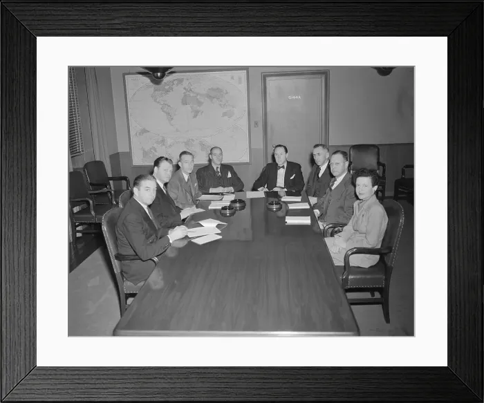 Framed Print : Meeting of Policy Planning Staff Headed by George Kennan Framed Print : Meeting of Policy Planning Staff Headed by George Kennan