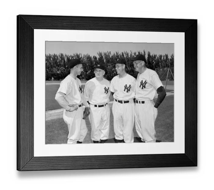 Framed Print : Casey Stengel with Yankee Coaches