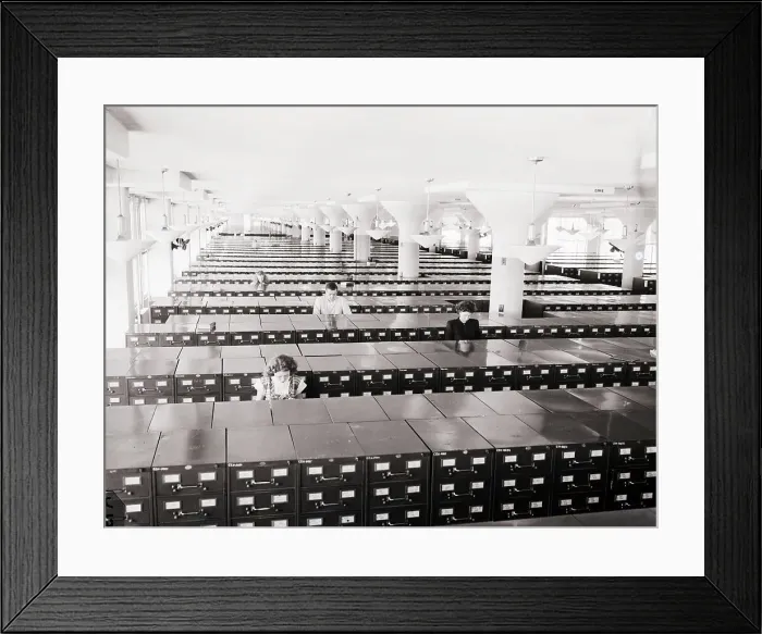 Framed Print : Storage of Census Bureau Files Framed Print : Storage of Census Bureau Files