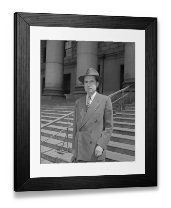 Framed Print : Richard Nixon Standing on Steps Framed Print : Richard Nixon Standing on Steps