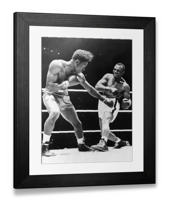 Framed Print : Ezzard Charles Punching Joe Walcott Framed Print : Ezzard Charles Punching Joe Walcott