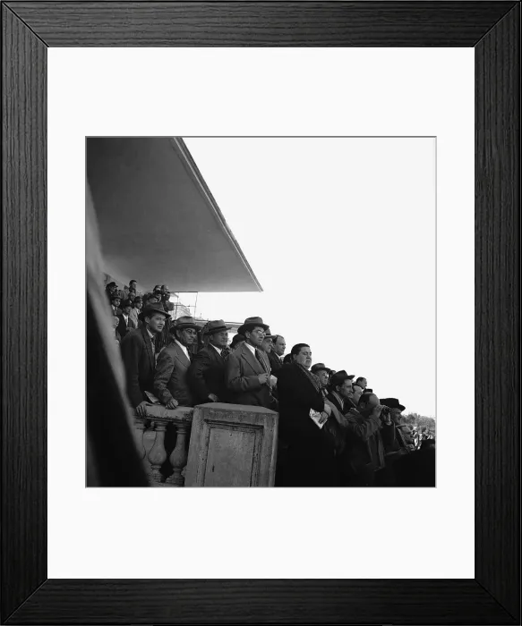 Framed Print : Lucky Luciano Watching Horse Race at Track Framed Print : Lucky Luciano Watching Horse Race at Track
