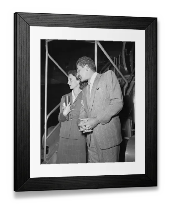 Framed Print : Errol Flynn and Princess Irene Watching Planes Framed Print : Errol Flynn and Princess Irene Watching Planes