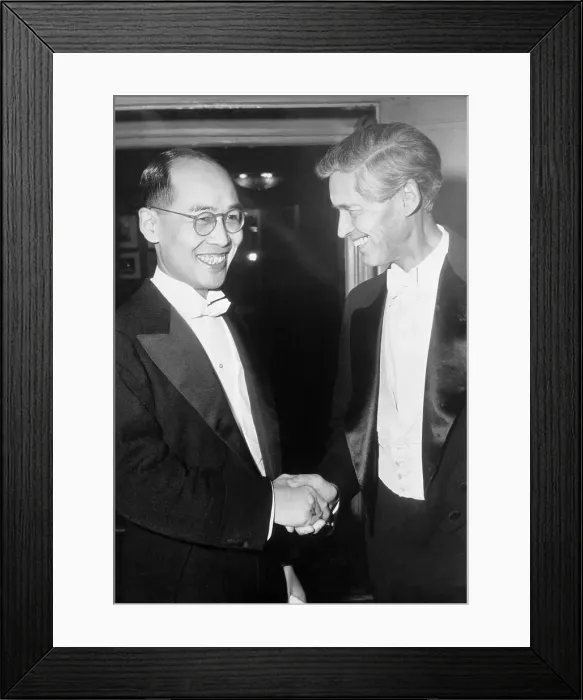 Framed Print : Hidaki Yukawa and The Svedberg Shaking Hands Framed Print : Hidaki Yukawa and The Svedberg Shaking Hands