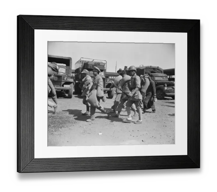 Framed Print : Nationalist Troops March Captives Up Str Framed Print : Nationalist Troops March Captives Up Str