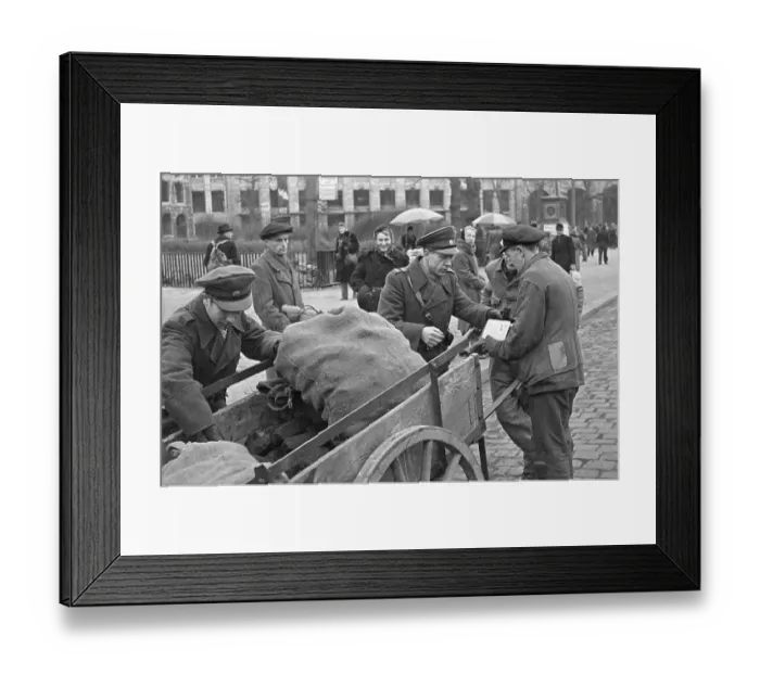 Framed Print : Border Police Search Pushcart