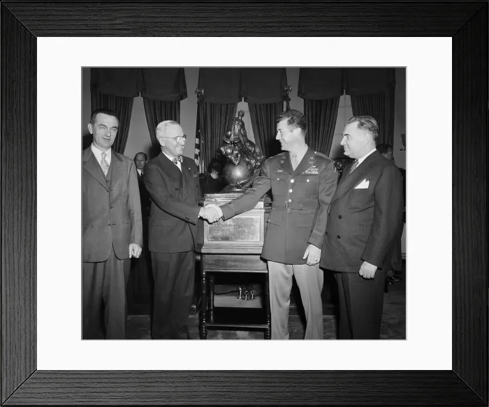 Framed Print : Harry Truman with Charles Yeager John Stack and Lawrence Bell Framed Print : Harry Truman with Charles Yeager John Stack and Lawrence Bell