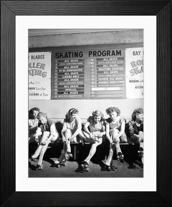 Framed Print : Girls With Lace Up Skates Framed Print : Girls With Lace Up Skates