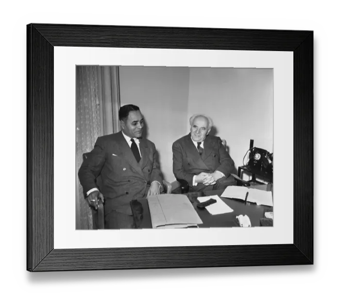 Framed Print : Ralph Bunche Talking with Ben Gurion Framed Print : Ralph Bunche Talking with Ben Gurion