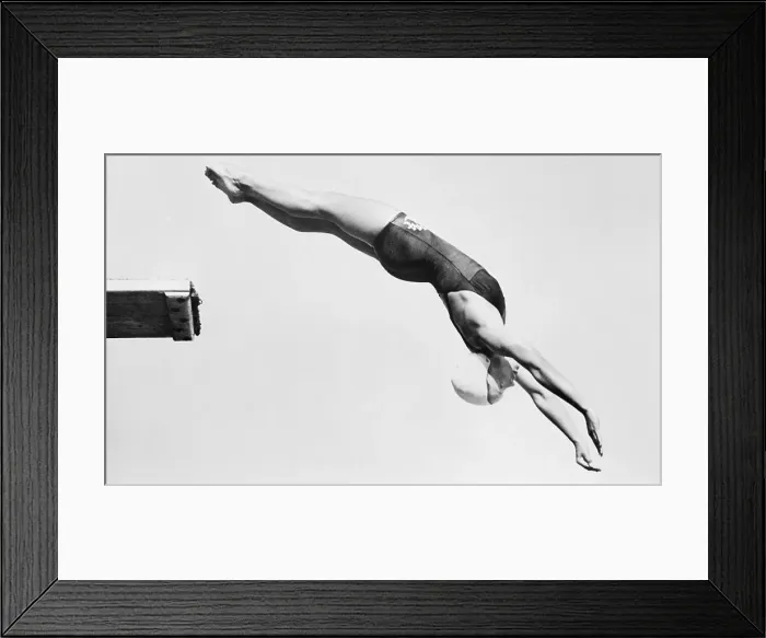 Framed Print : Woman Diving Backwards