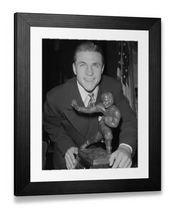 Framed Print : Doak Walker Posing with Heisman Trophy Framed Print : Doak Walker Posing with Heisman Trophy
