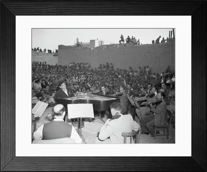 Framed Print : Leonard Bernstein Playing In Israel Framed Print : Leonard Bernstein Playing In Israel