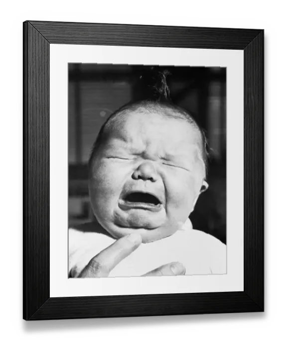 Framed Print : Crying Newborn Baby Framed Print : Crying Newborn Baby