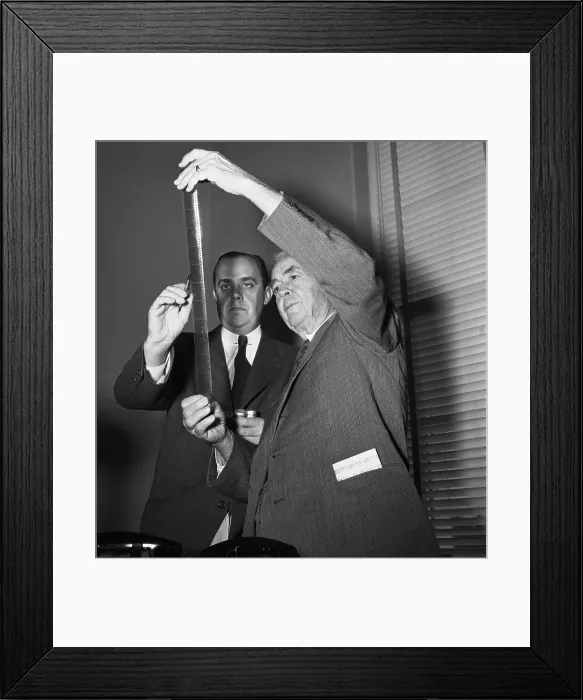 Framed Print : House Un-American Activities Investigators Looking at Microfilm Framed Print : House Un-American Activities Investigators Looking at Microfilm