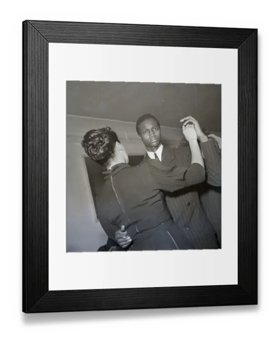 Framed Print : White Woman Dancing With Black Man Framed Print : White Woman Dancing With Black Man