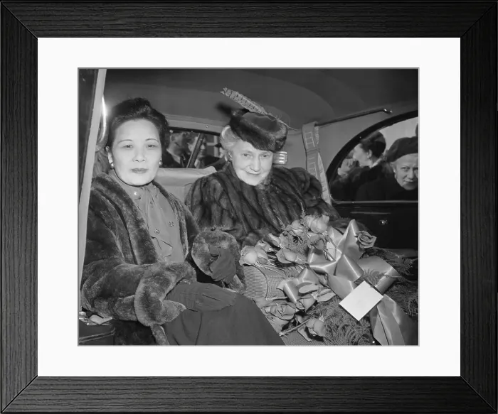 Framed Print : Mme. Chiang And Mrs. Marshall In Car Framed Print : Mme. Chiang And Mrs. Marshall In Car