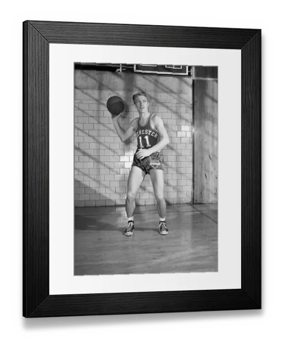 Framed Print : Portrait of Bob Davies Holding Basketball Framed Print : Portrait of Bob Davies Holding Basketball