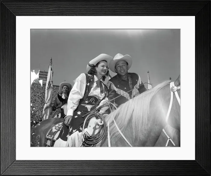 Framed Print : Dale Evans and Roy Rogers on Horseback Framed Print : Dale Evans and Roy Rogers on Horseback