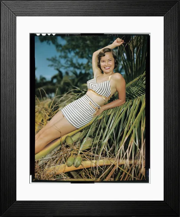 Framed Print : Model Wearing Margaret Newman Bathing Suit Framed Print : Model Wearing Margaret Newman Bathing Suit