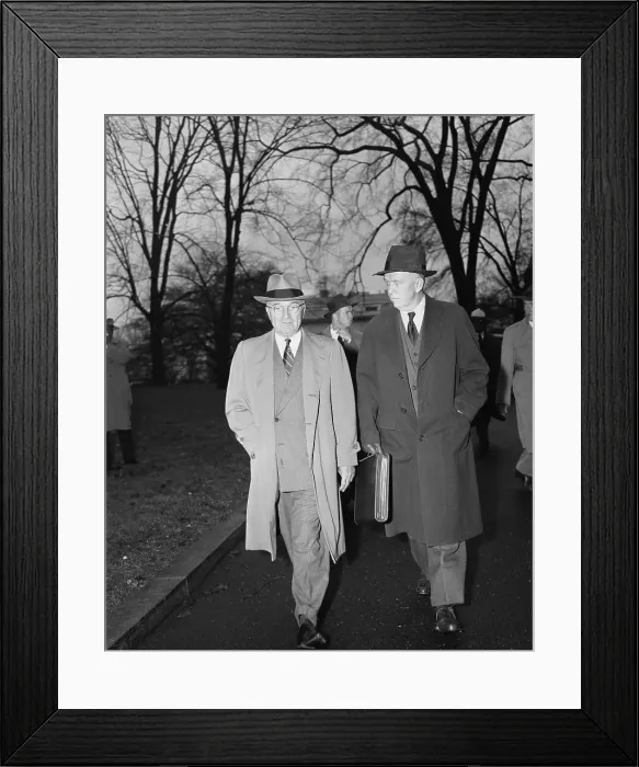 Framed Print : Truman And George Marshall Walking Framed Print : Truman And George Marshall Walking