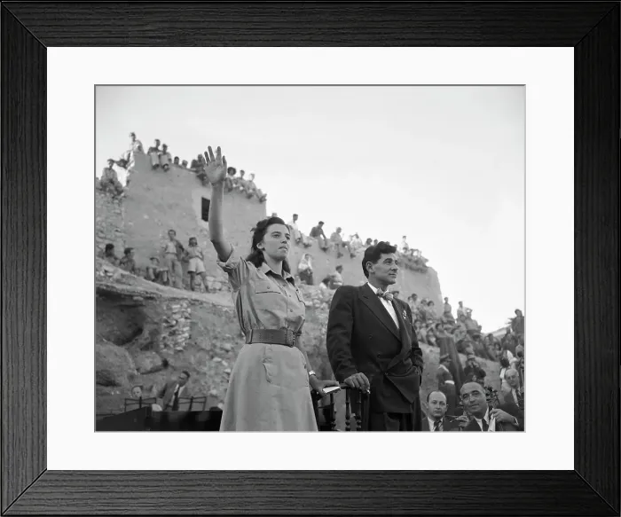 Framed Print : Leonard Bernstein Being Introduced on Stage