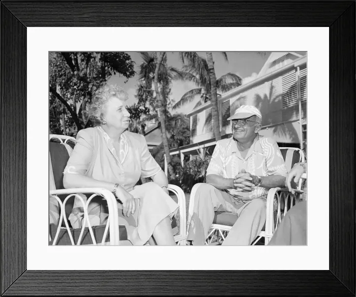 Framed Print : Harry and Bess Truman Sitting on Lawn Framed Print : Harry and Bess Truman Sitting on Lawn