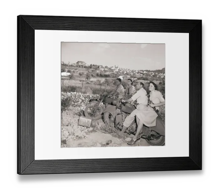 Framed Print : Israeli Army Men and Women on Motorcycles Framed Print : Israeli Army Men and Women on Motorcycles