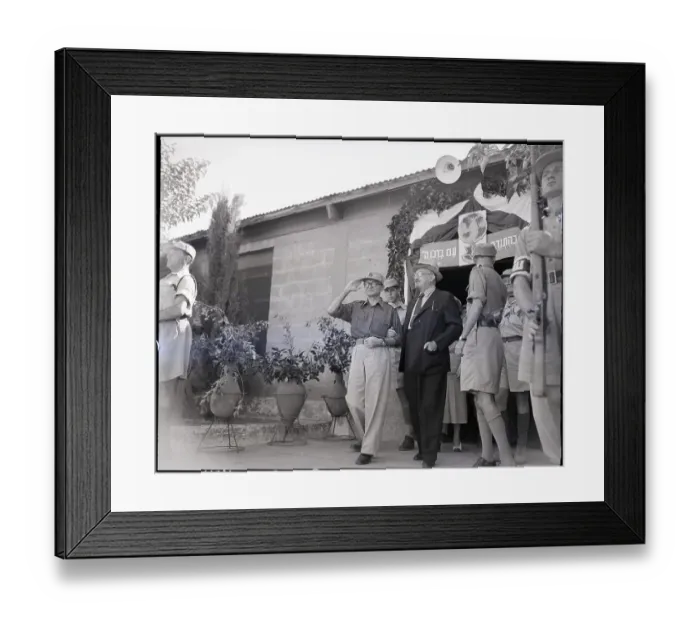 Framed Print : Chaim Waitzman Visiting Army Camp Framed Print : Chaim Waitzman Visiting Army Camp