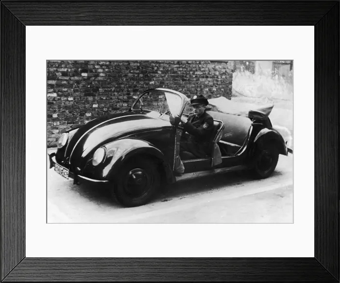 Framed Print : Policeman in Specially Built Volkswagen