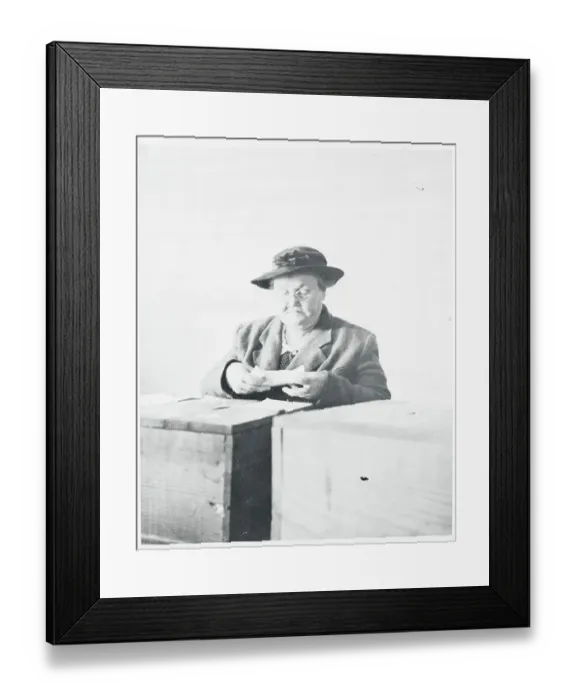 Framed Print : Woman Pausing at Ballot Box While Voting