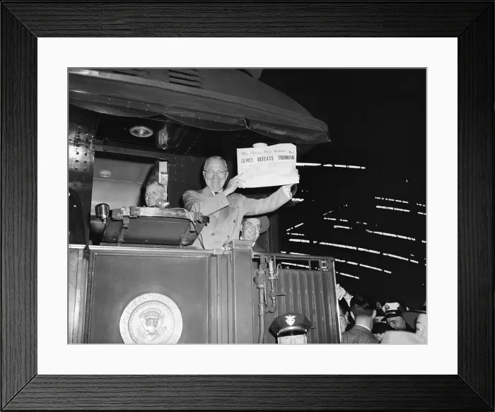 Framed Print : President Harry Truman Holding Erroneous Newspaper Framed Print : President Harry Truman Holding Erroneous Newspaper