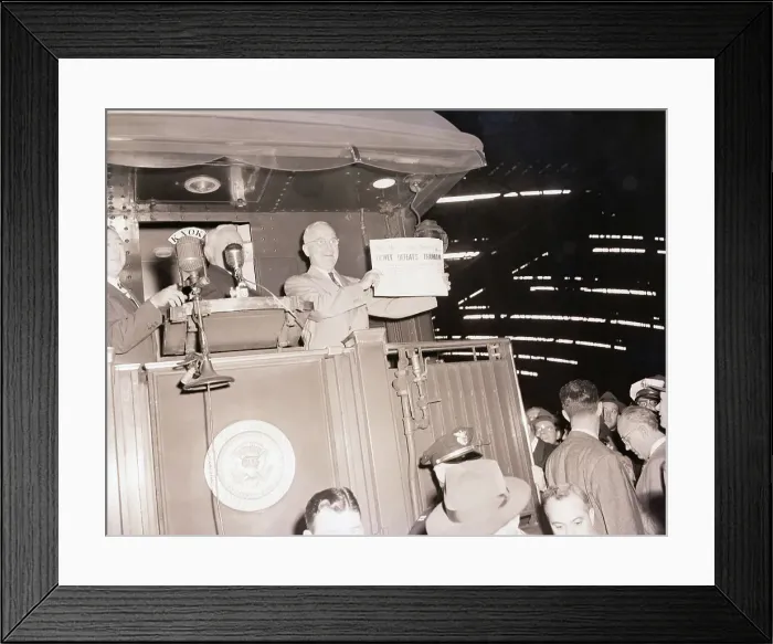 Framed Print : Truman Holding Erroneous Newspaper Framed Print : Truman Holding Erroneous Newspaper
