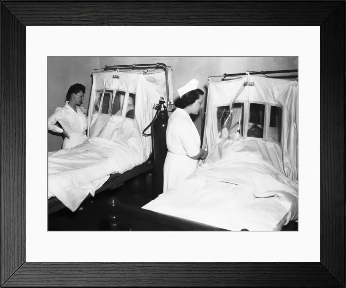 Framed Print : Patients In Oxygen-Tented Beds Framed Print : Patients In Oxygen-Tented Beds