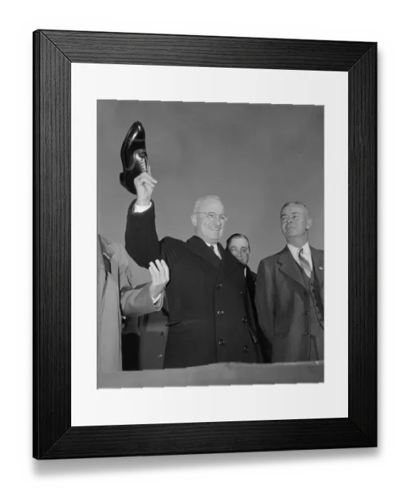 Framed Print : Truman Holding up a Shoe Framed Print : Truman Holding up a Shoe