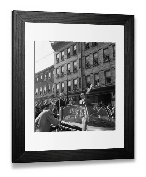 Framed Print : Truman Campaigning from Car Framed Print : Truman Campaigning from Car
