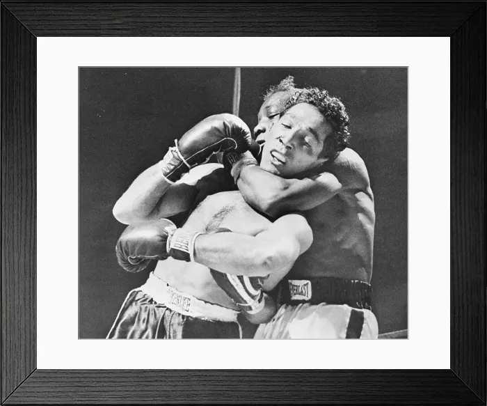 Framed Print : Sandy Saddler Locks Arm Around Willie Pep's Neck Framed Print : Sandy Saddler Locks Arm Around Willie Pep's Neck