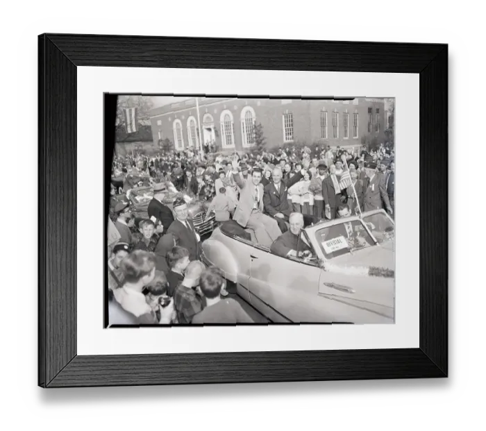 Framed Print : Lou Boudreau & Governor Parade In Auto Framed Print : Lou Boudreau & Governor Parade In Auto