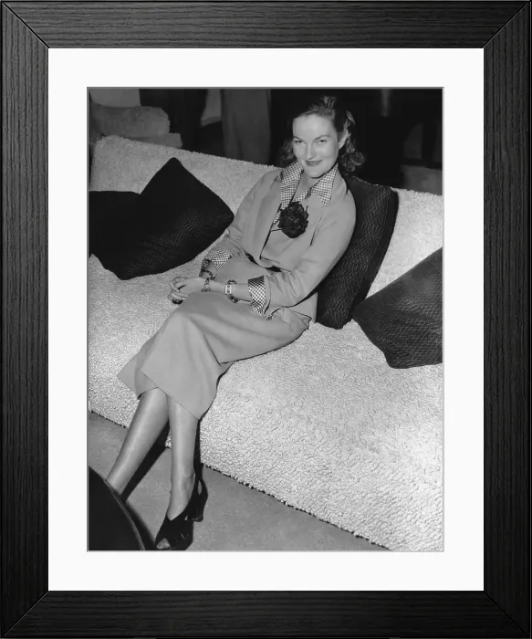 Framed Print : Billionairess Doris Duke Relaxing on Sofa Framed Print : Billionairess Doris Duke Relaxing on Sofa