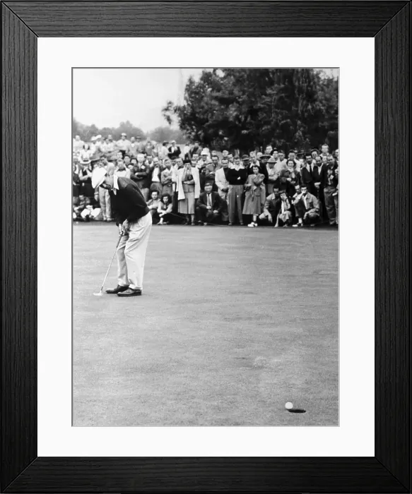 Framed Print : Ben Hogan's Ball Dropping into the Hole Framed Print : Ben Hogan's Ball Dropping into the Hole