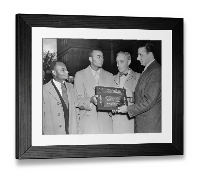 Framed Print : Larry Doby Receiving Plaque from Paterson Mayor Framed Print : Larry Doby Receiving Plaque from Paterson Mayor