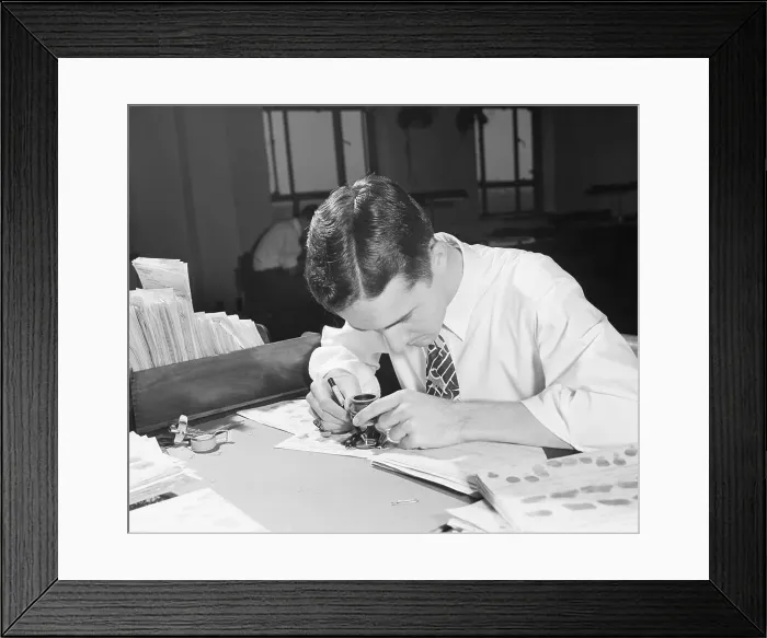 Framed Print : Police Examine Fingerprints Framed Print : Police Examine Fingerprints