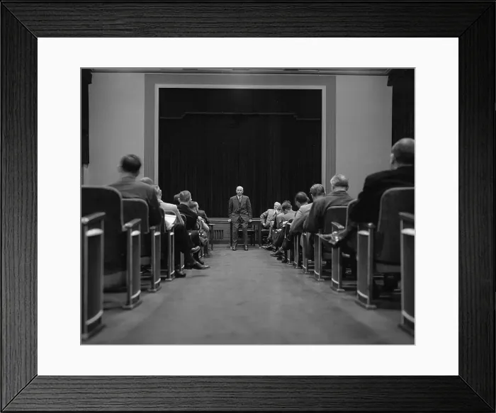 Framed Print : George C. Marshall at Press Conference Framed Print : George C. Marshall at Press Conference